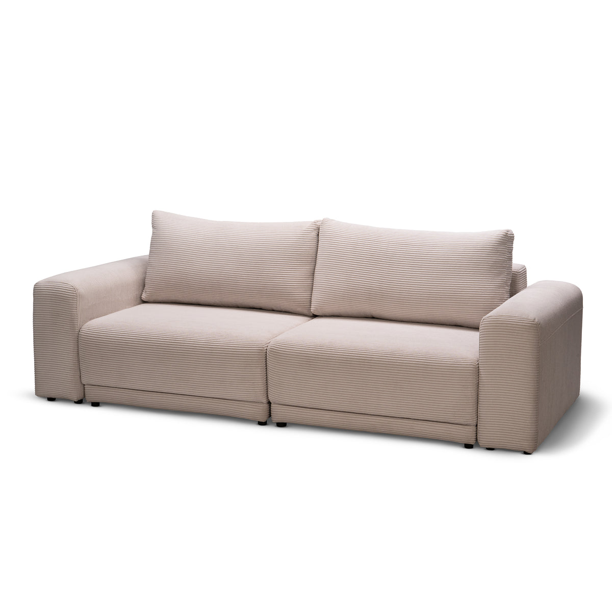 Sofa z funkcją spania 145 × 203 z pojemnikiem w stylu nowoczesnym | Zoria Piaskowy Kamień (POSO 02)