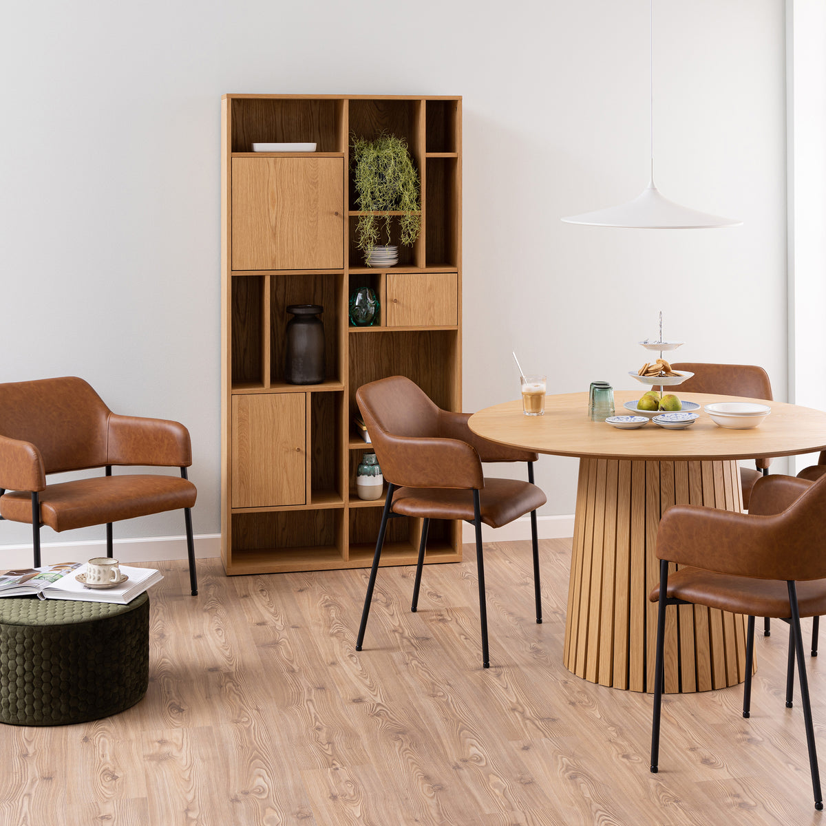 Regał Asymo do salonu 90x180 w stylu japandi – w aranżacji wnętrza