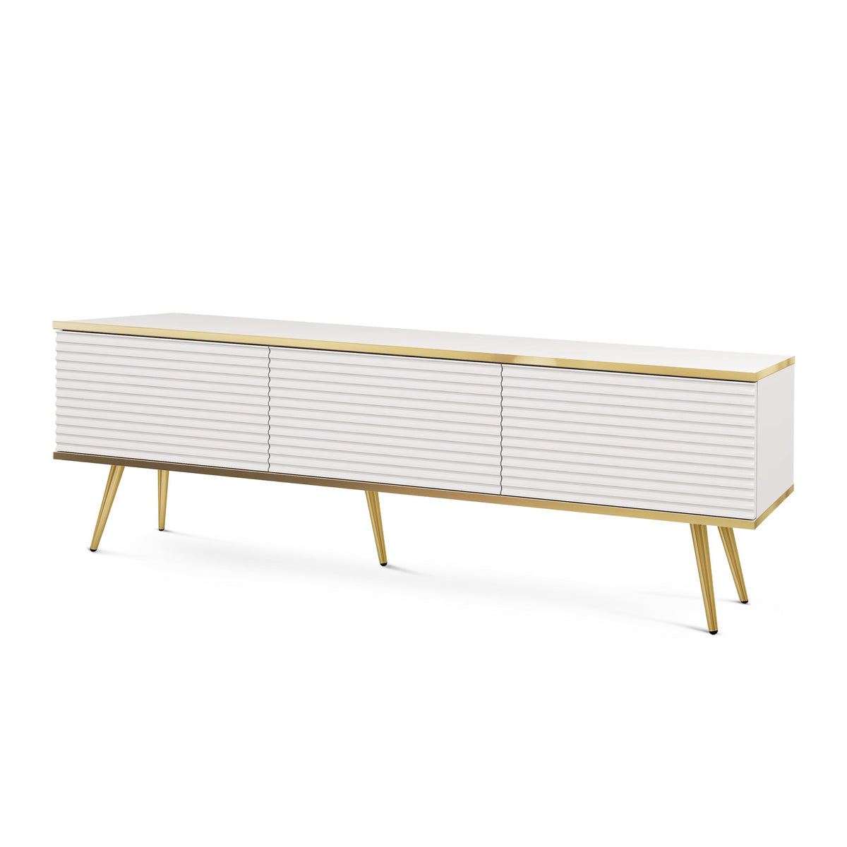 Szafka RTV Meva 175x30 ze złotymi akcentami – zdjęcie 9