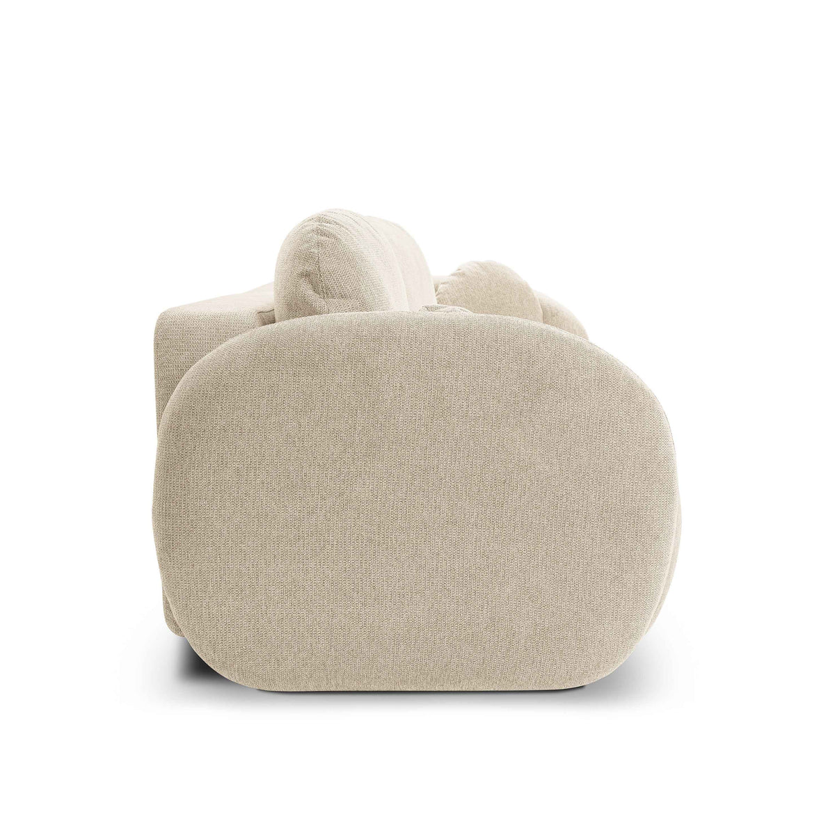 Sofa Olemo 3-osobowa z funkcją spania 142x200 z pojemnikiem w stylu art deco, tkanina Aragon – widok z boku