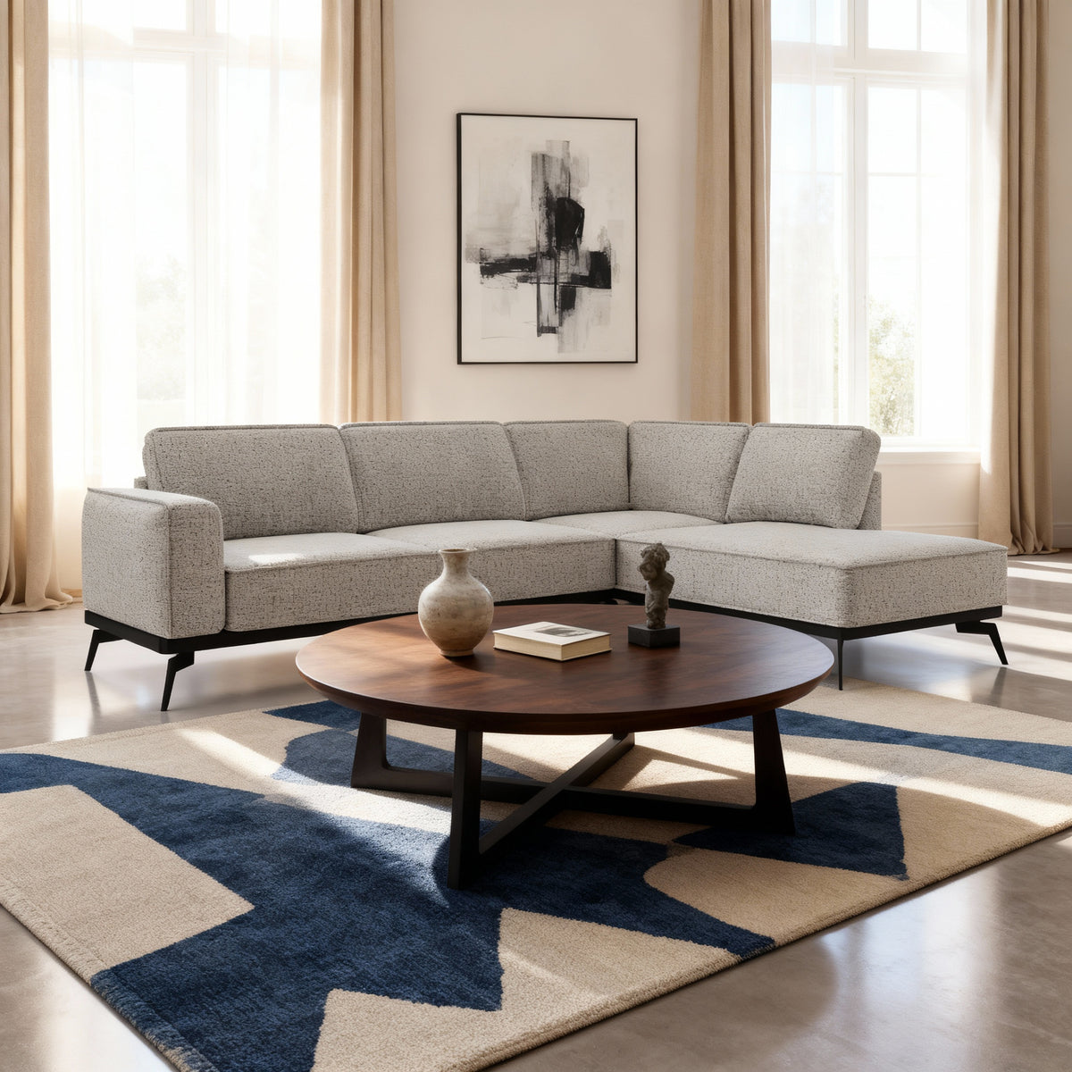 Narożnik Rosalia Premium 293 cm w stylu nowoczesnym – w aranżacji wnętrza
