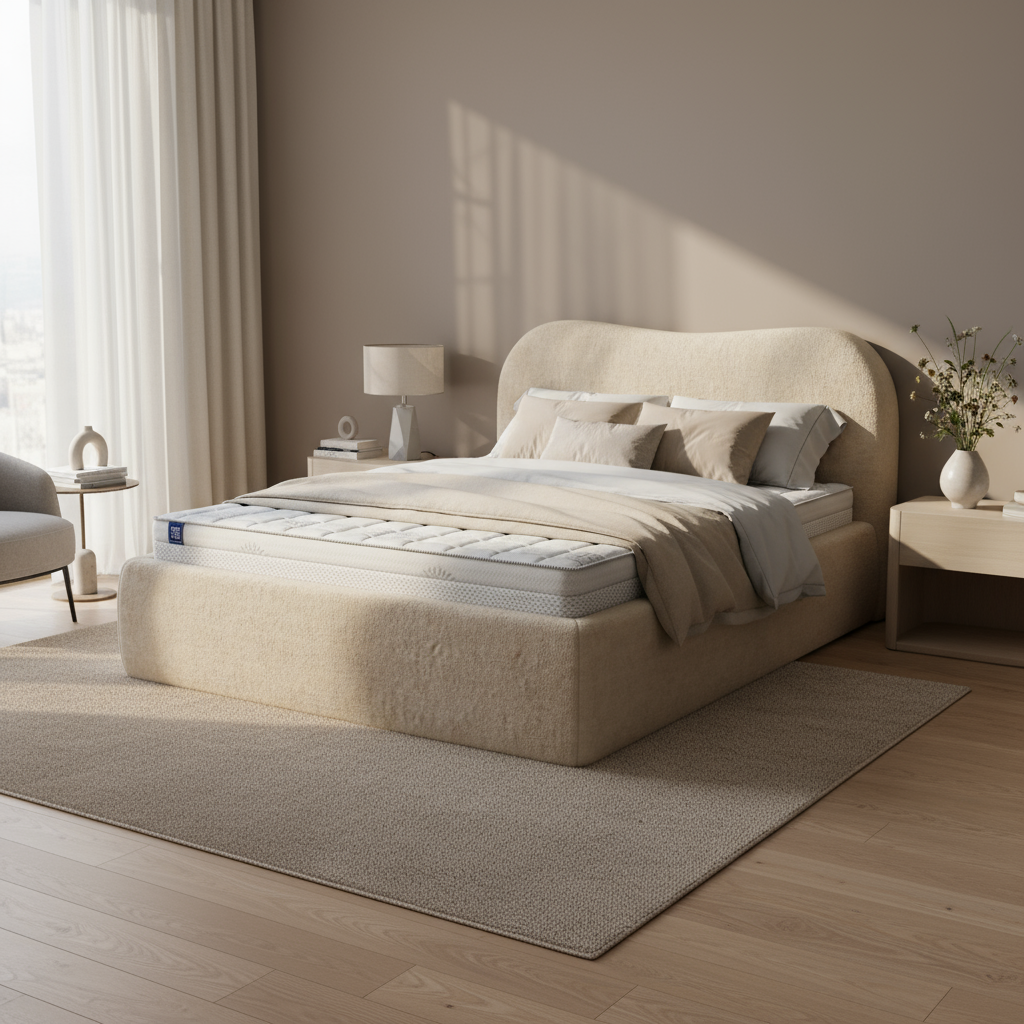 Łóżko tapicerowane Leo 140x200, 160x200 i 180x200 z pojemnikiem w stylu nowoczesnym – w aranżacji wnętrza