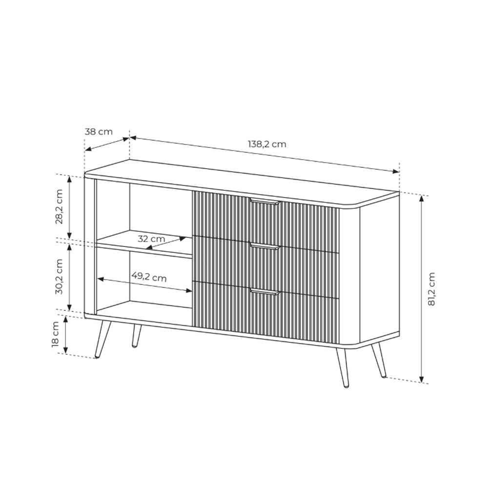 Laanti Sideboard with Drawers and Doors 138x81, Elegant Style – photo 7