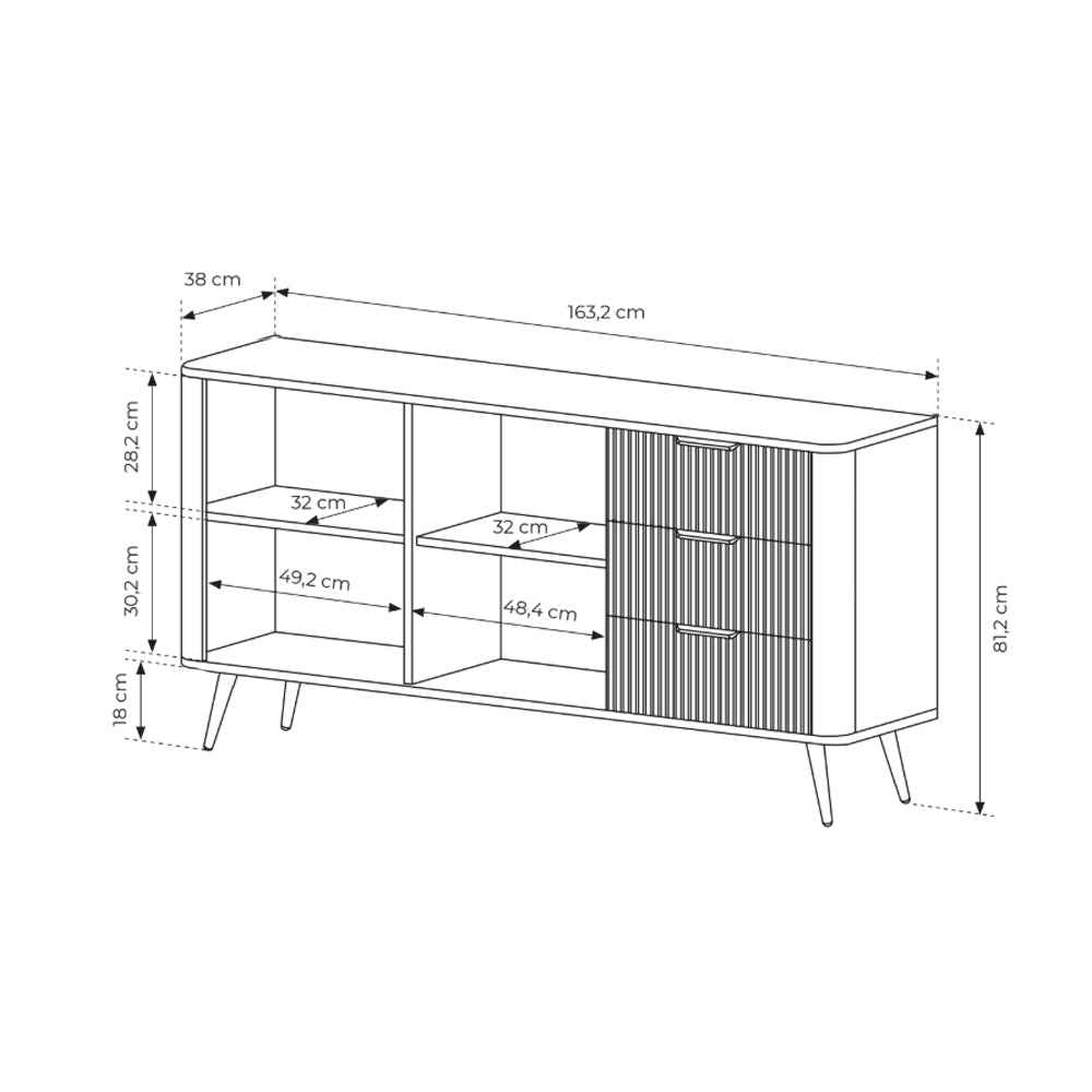 Komoda Laanti 163x81 z szufladami i drzwiami w stylu eleganckim – zdjęcie 7