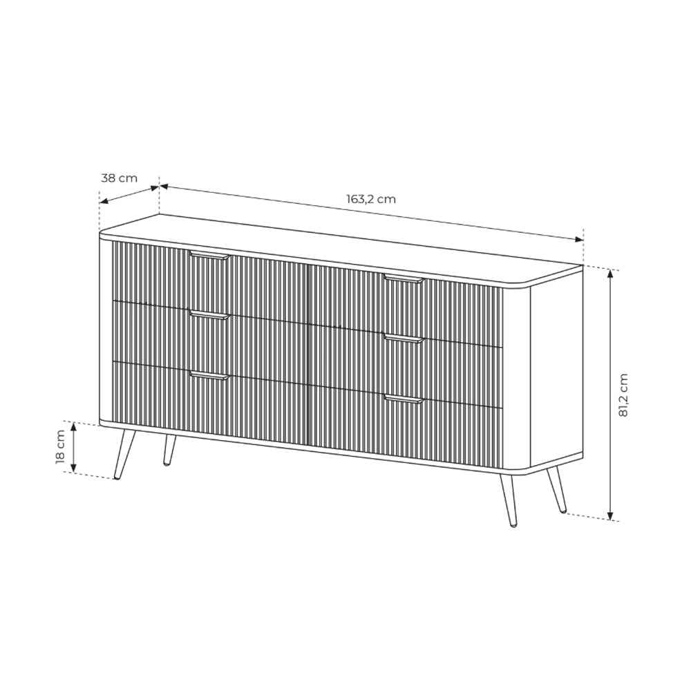 Laanti Chest of Drawers 163x81 with 6 Drawers, Elegant Style – photo 7