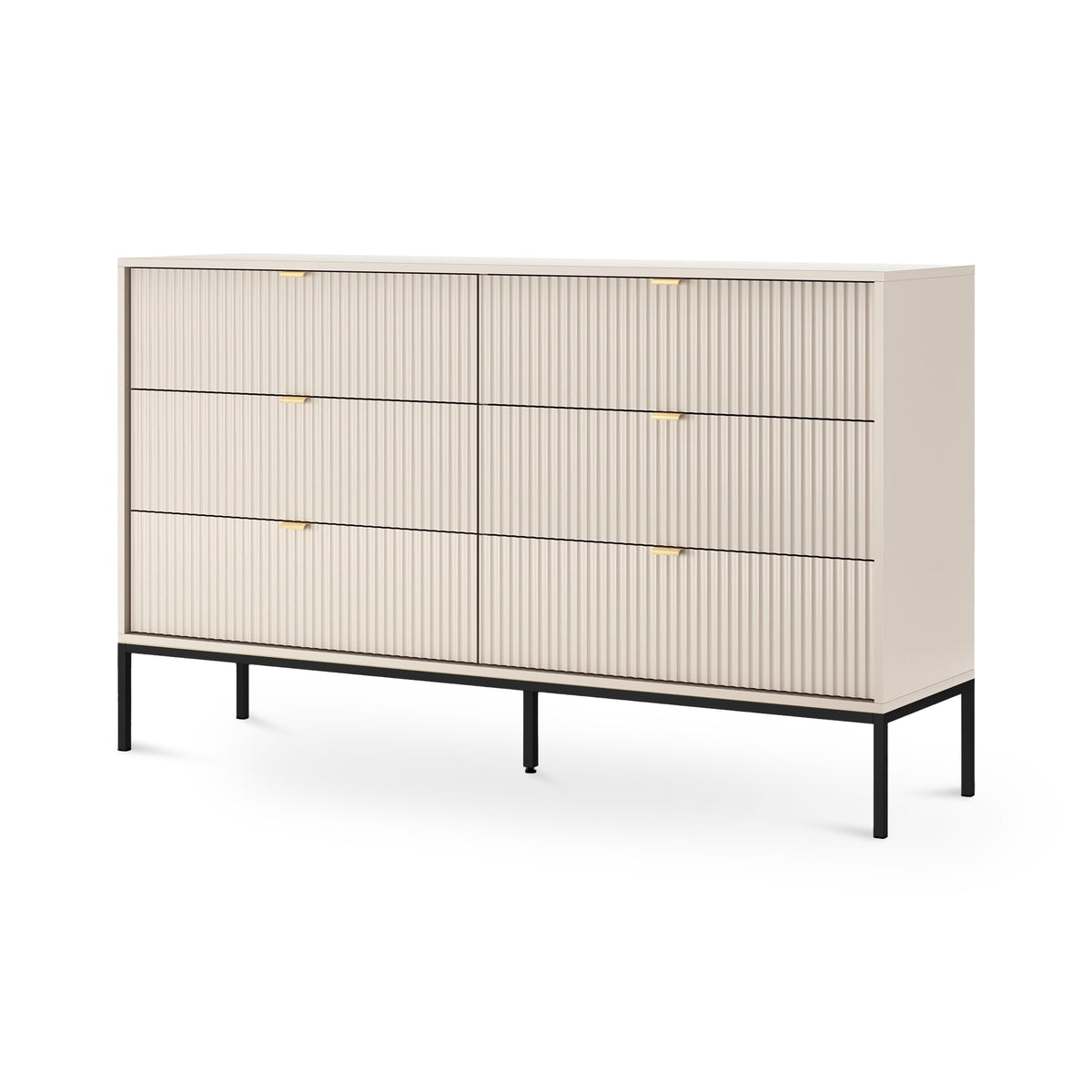 Komoda z szufladami 154x91 w stylu glamour | Roza Kaszmir Czarny