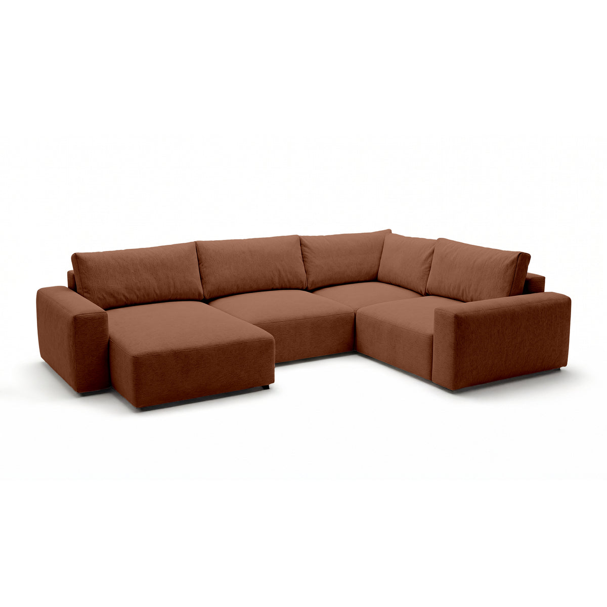 UL Iskeli Plus 341 cm modular corner sofa Matt Cinnamon (ARAGON 56) left-hand at an angle – large corner sofa in Aragon fabric