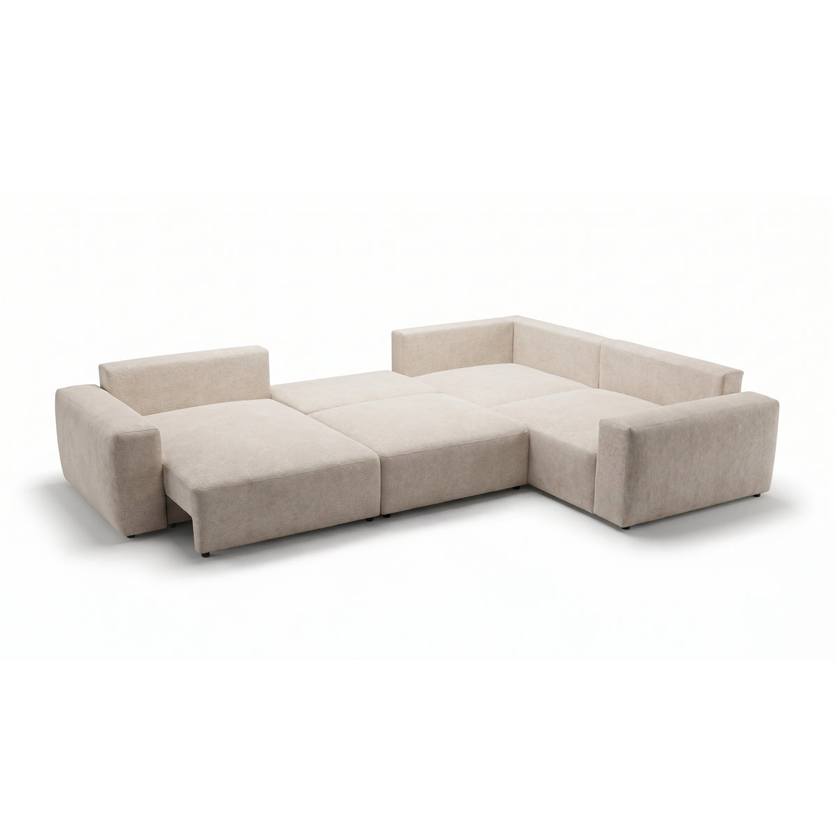 UL Iskeli Plus modular corner sofa Creamy Taupe (ARAGON 03) left-hand unfolded – corner sofa for everyday sleeping