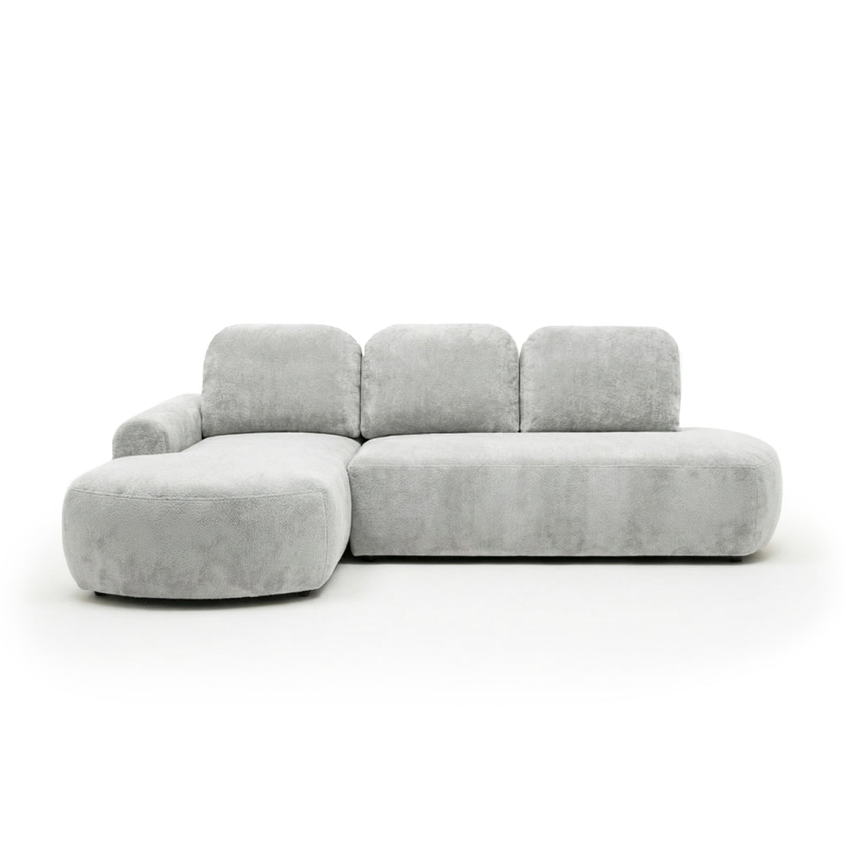 Moluni corner sofa, 263 cm, Pearl Grey (BELLINI 01), left-hand version – corner sofa with bedding storage compartment