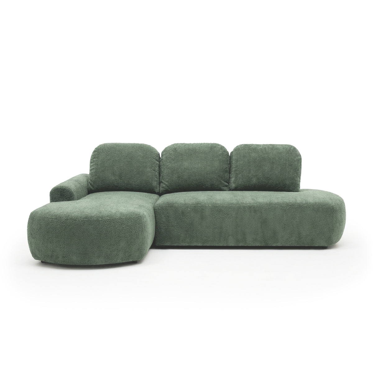 Moluni corner sofa, 263 cm, Green Rock (BELLINI 15), left-hand version – corner sofa in Japandi style