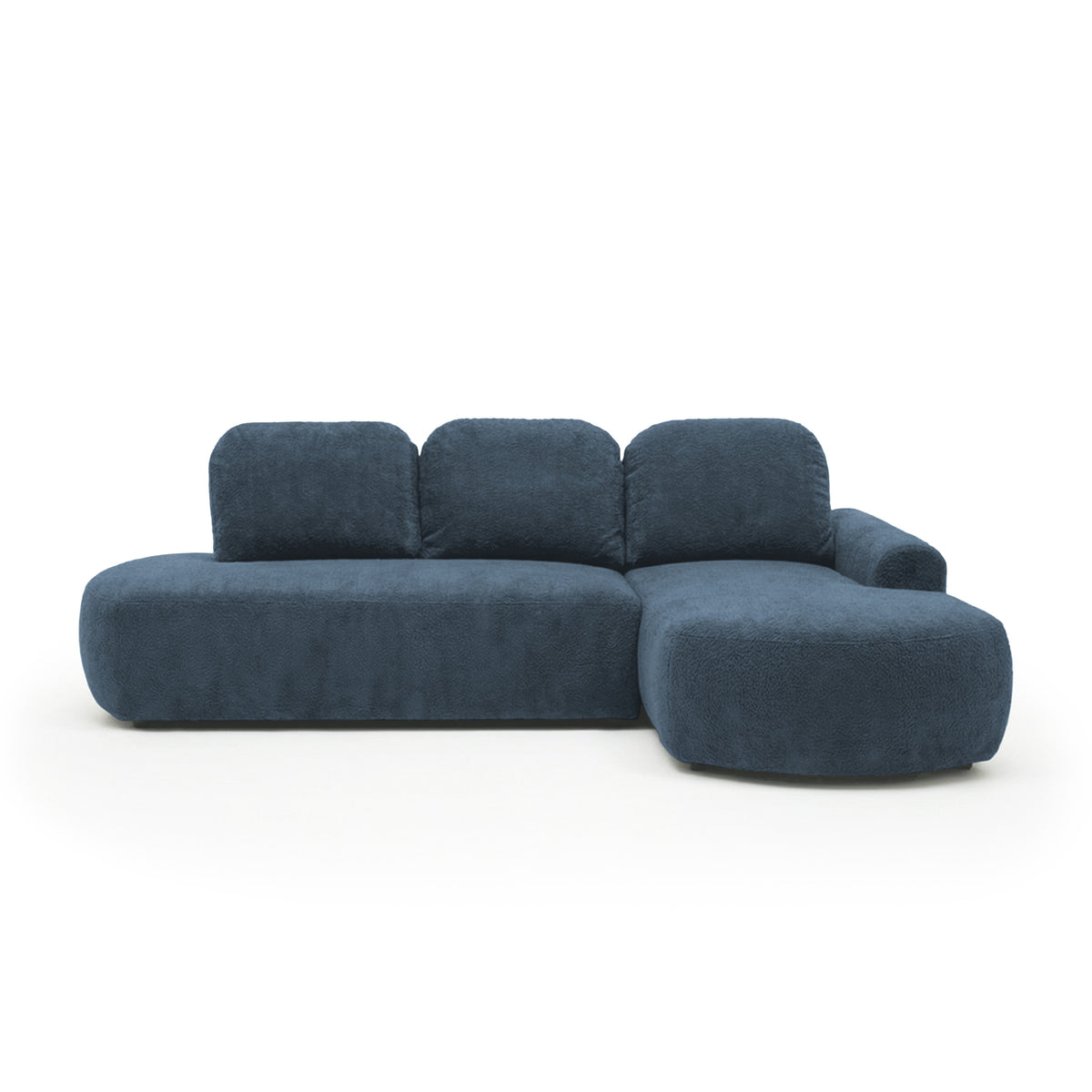 Moluni corner sofa, 263 cm, Navy Rock (BELLINI 18), right-hand version – corner sofa bed with storage compartment