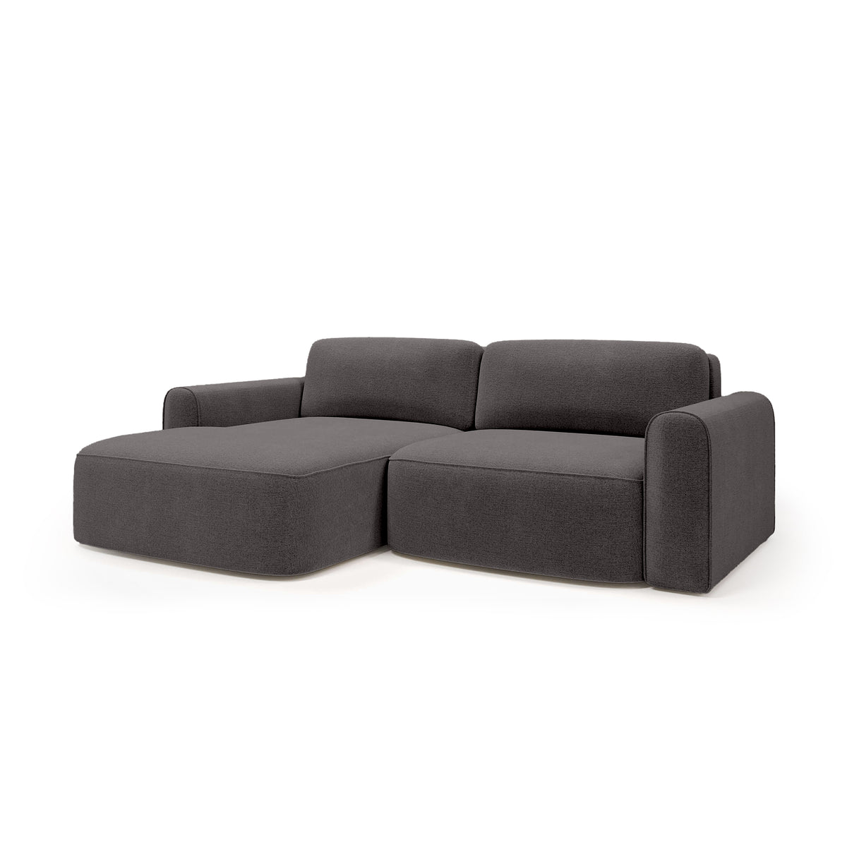 Saniri corner sofa left-sided in Dark Sepia (CASTEL 93) – upholstered corner sofa