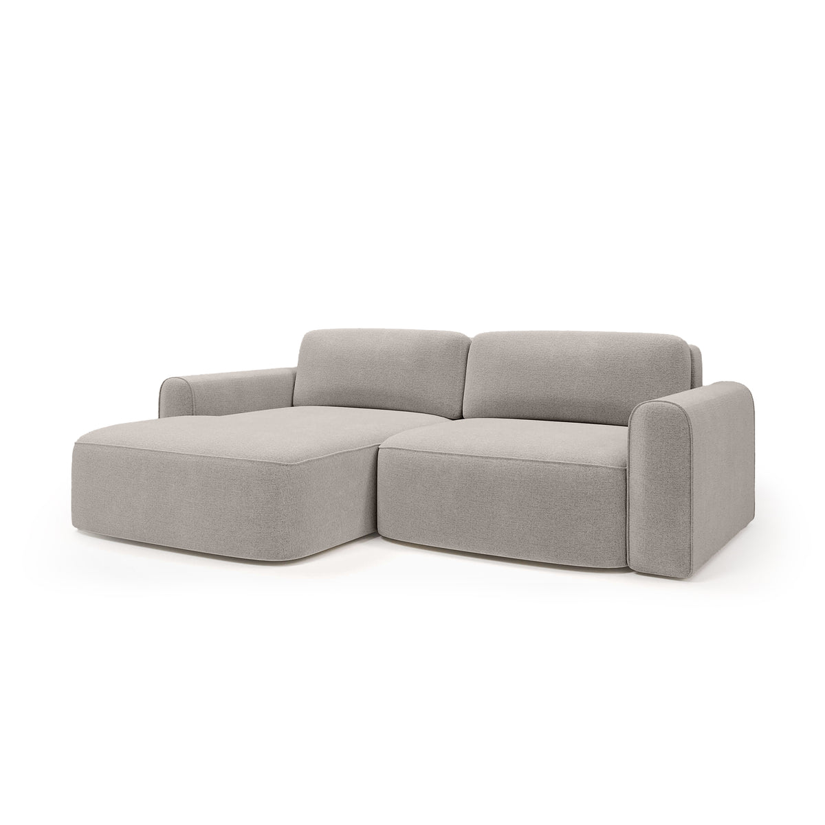 Saniri corner sofa left-sided in Cream Parchment (CASTEL 80) – upholstered corner sofa
