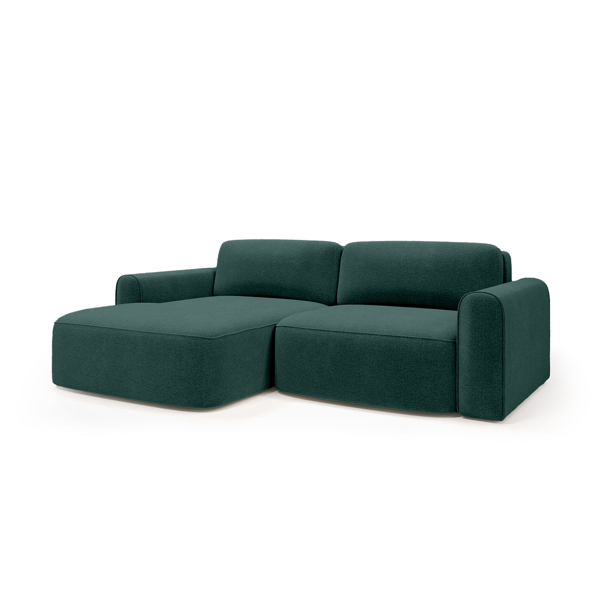 Saniri corner sofa left-sided in Forest Turquoise (CASTEL 75) – upholstered corner sofa