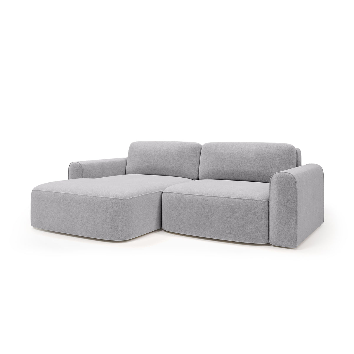 Saniri corner sofa left-sided in Ash Pearl (CASTEL 82) – upholstered corner sofa
