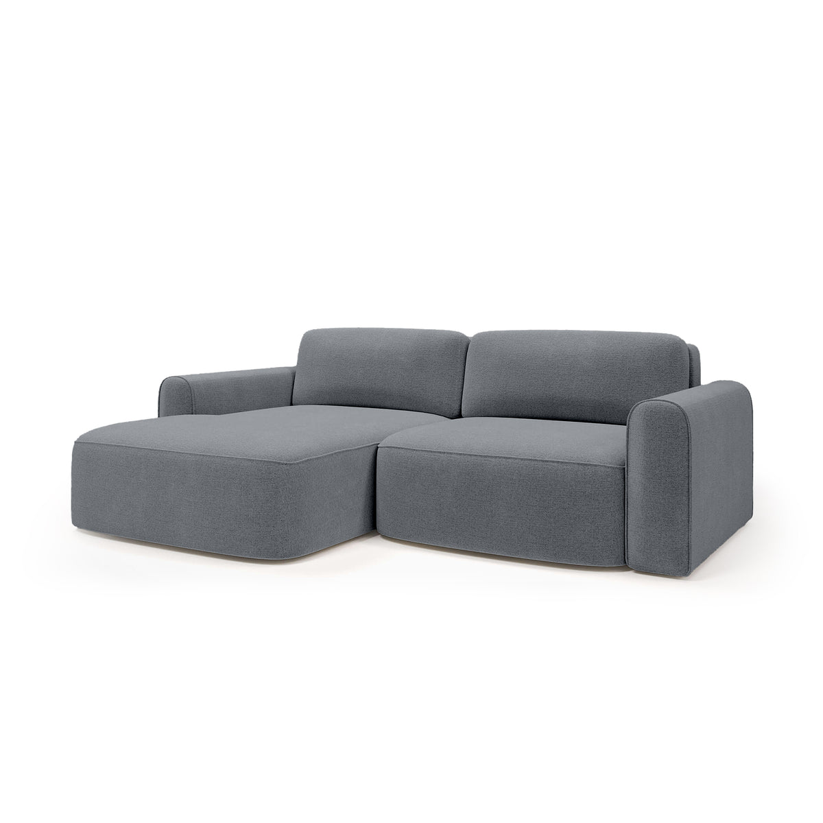 Saniri corner sofa left-sided in Blue-Gray Matte (CASTEL 91) – upholstered corner sofa