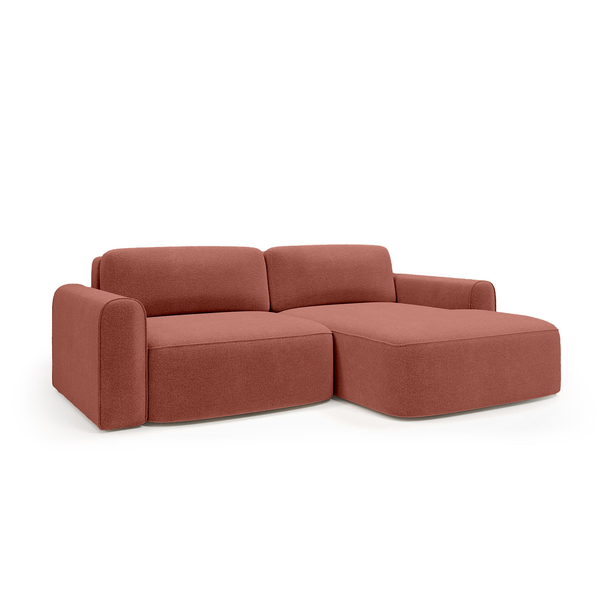 Saniri corner sofa right-sided in Brick Ochre (CASTEL 55) – upholstered corner sofa