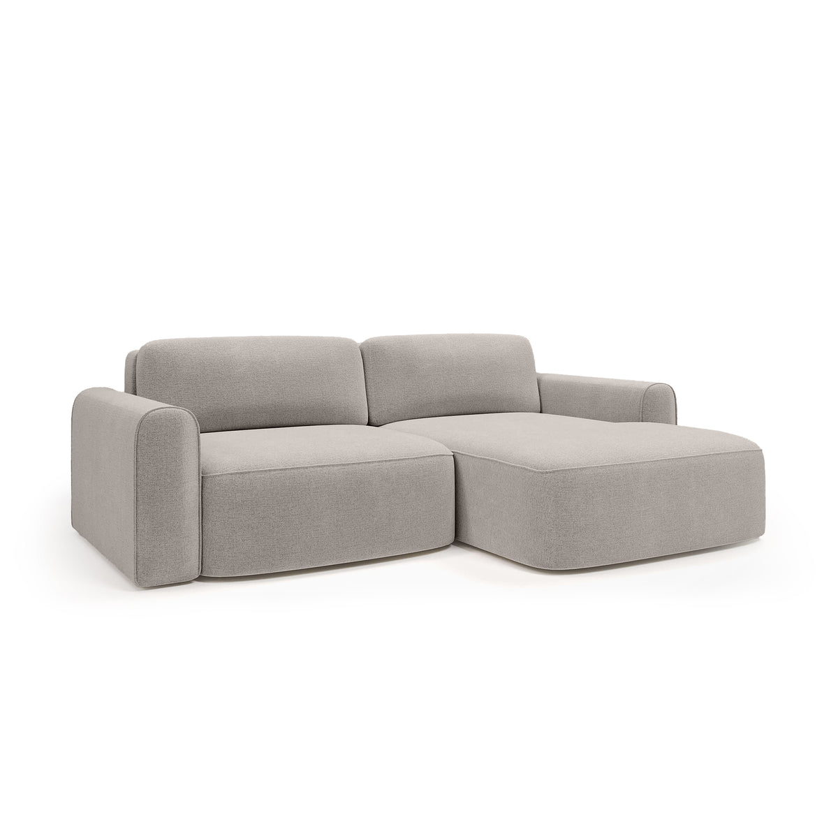 Saniri corner sofa right-sided in Cream Parchment (CASTEL 80) – upholstered corner sofa