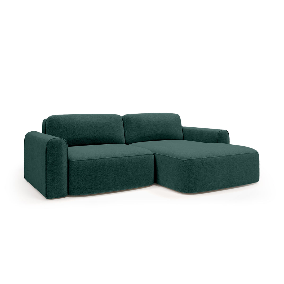 Saniri corner sofa right-sided in Forest Turquoise (CASTEL 75) – upholstered corner sofa
