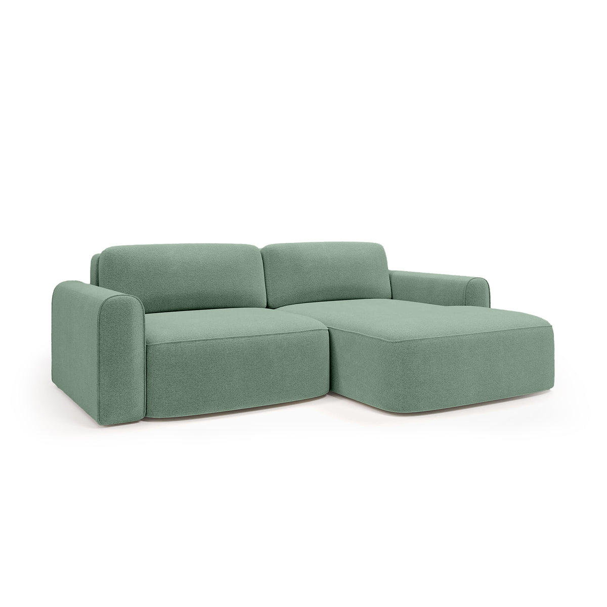 Saniri corner sofa right-sided in Green Agate (CASTEL 34) – upholstered corner sofa
