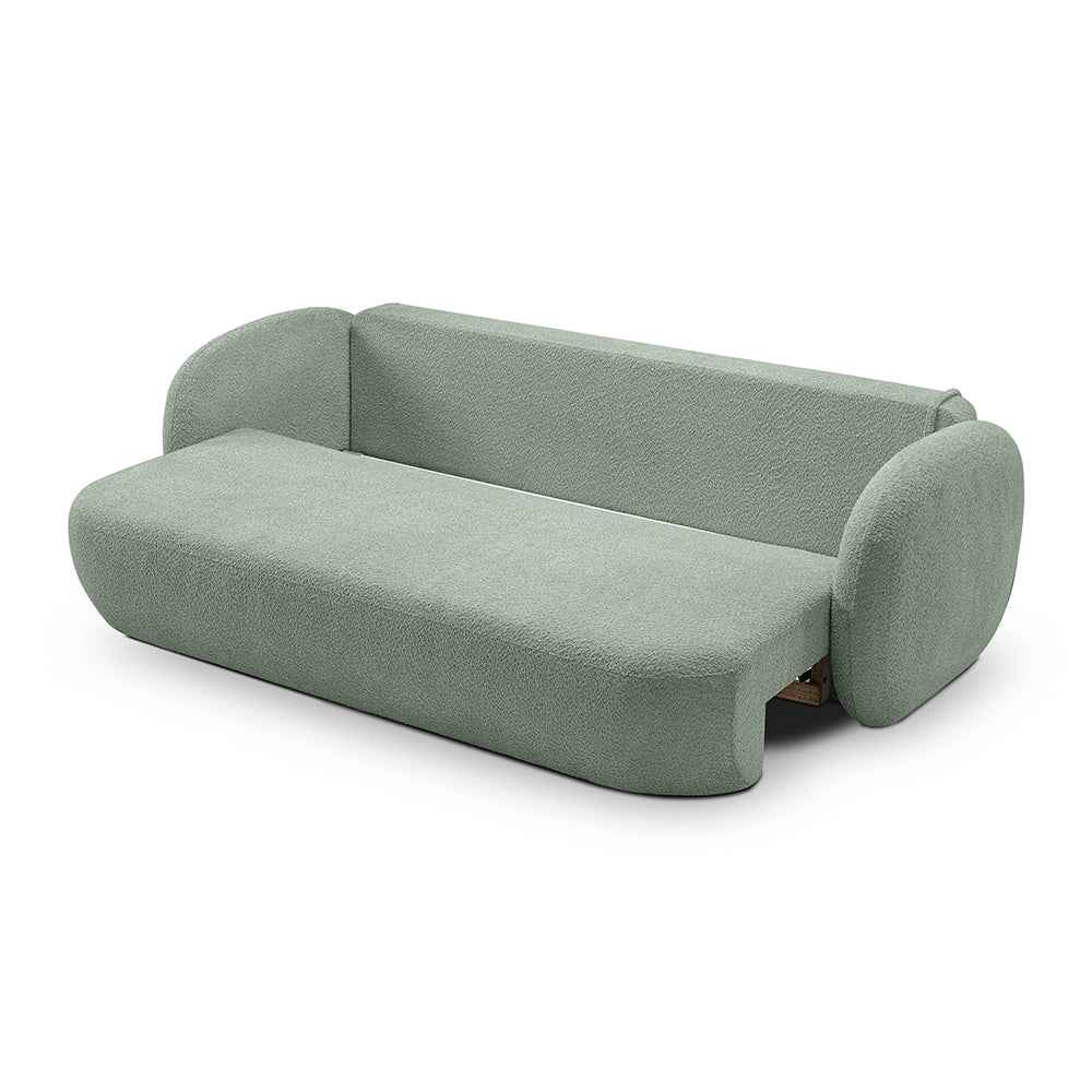 Sofa Olemo z funkcją spania 142x200 w stylu nowoczesnym, tkanina Abriamo – z otwartymi frontami