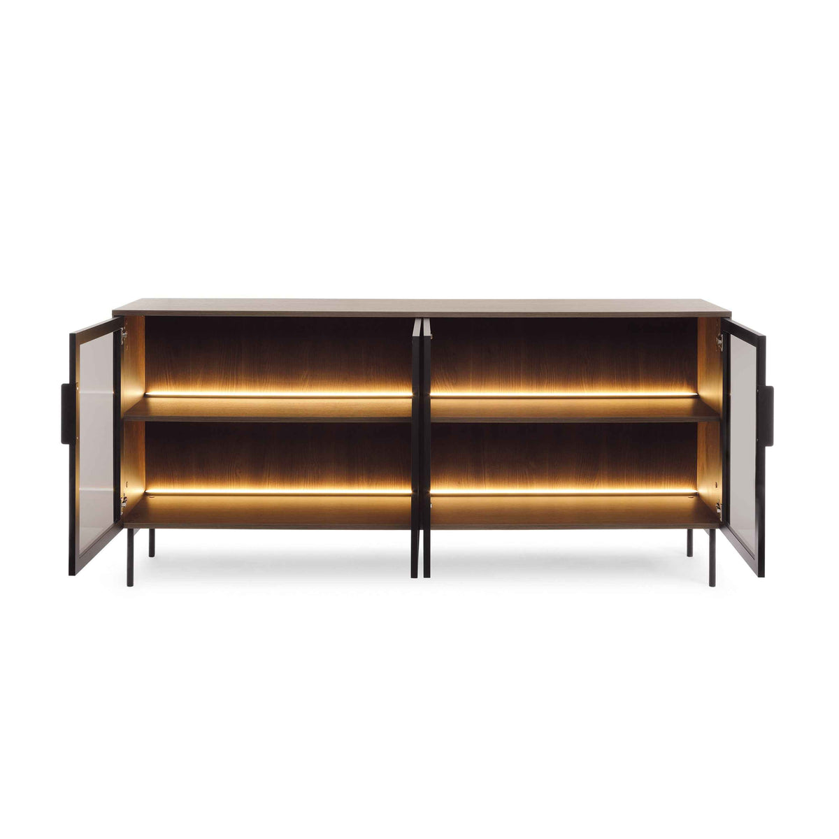 Komoda Lummer 181x83 z drzwiami w stylu eleganckim – widok z przodu