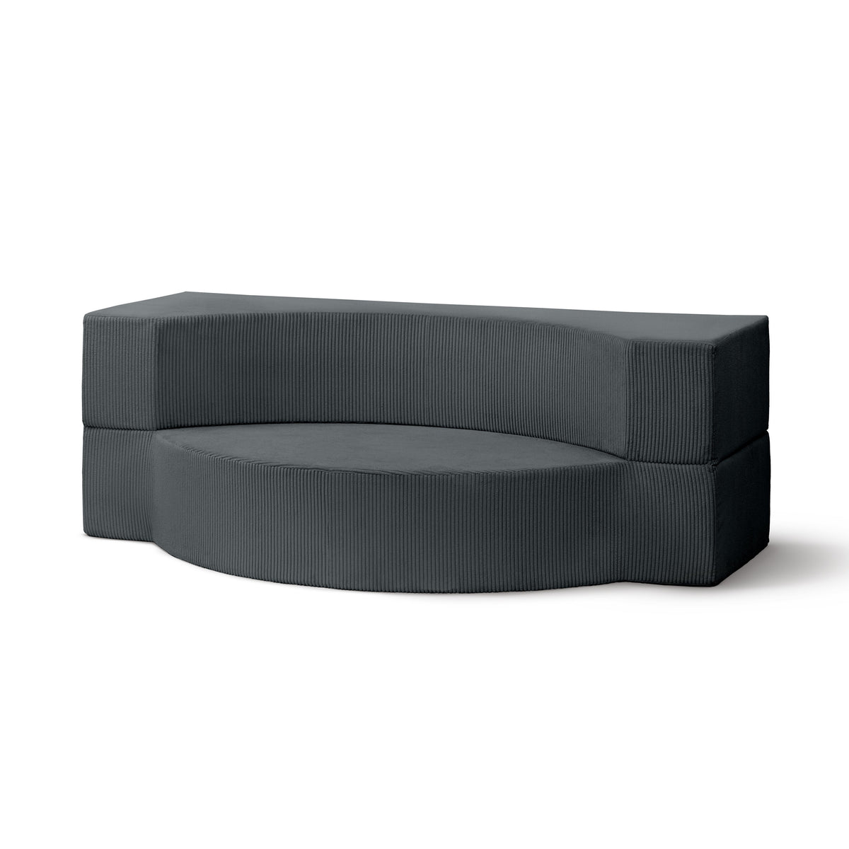 Sofa piankowa modułowa 200 cm z funkcją spania w stylu japandi | Lunaria Grafitowy Mech (POSO 60)