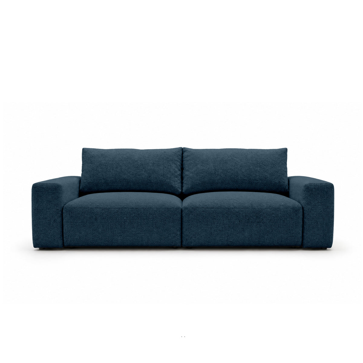 Iskeli 260 cm modular sofa in Ink Granite (ARAGON 74) from the front – sofa with a bedding storage compartment in Aragon fabric
