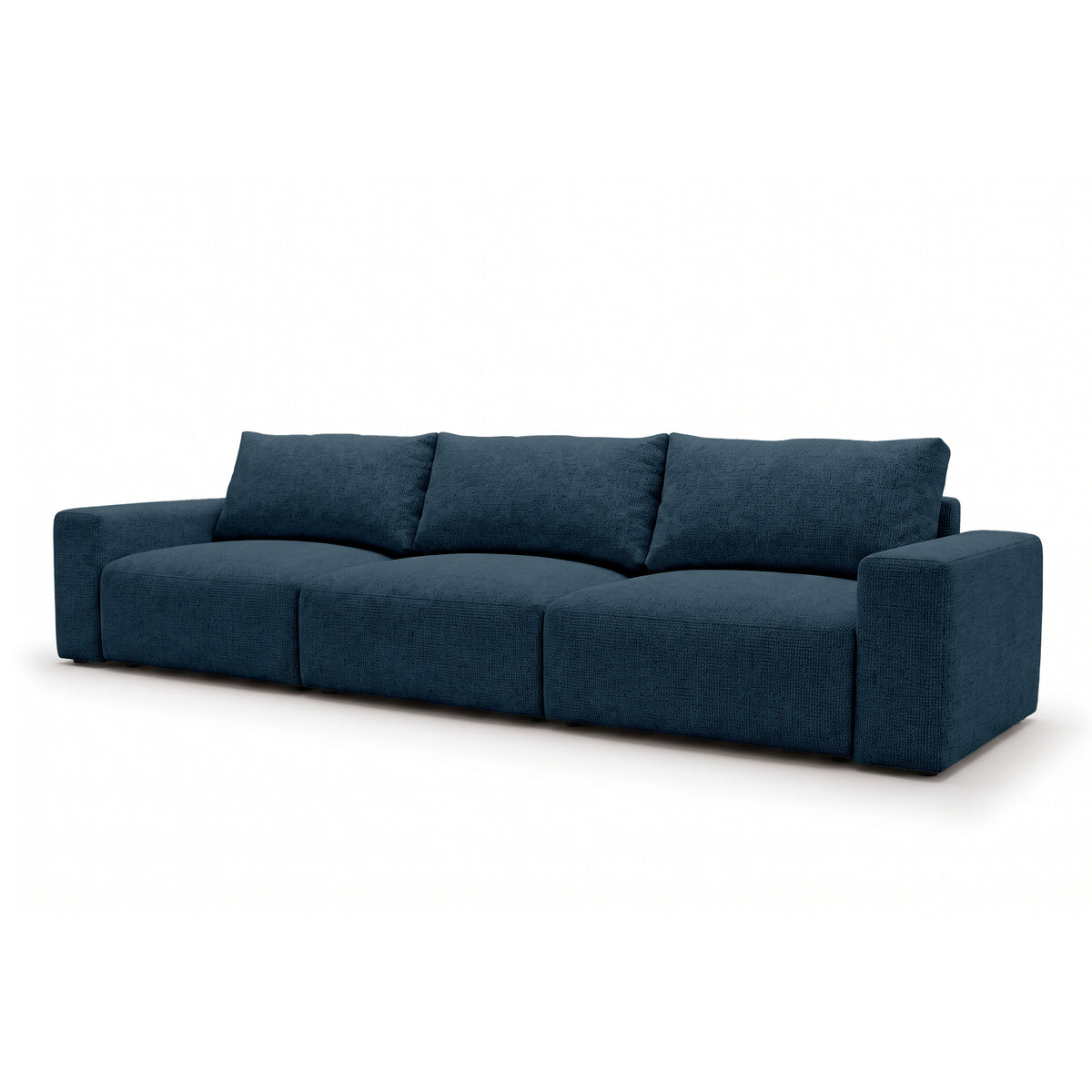 Iskeli Plus modular sofa 361 cm in Ink Granite (ARAGON 74) from an angle – sofa with sleep function in Aragon fabric