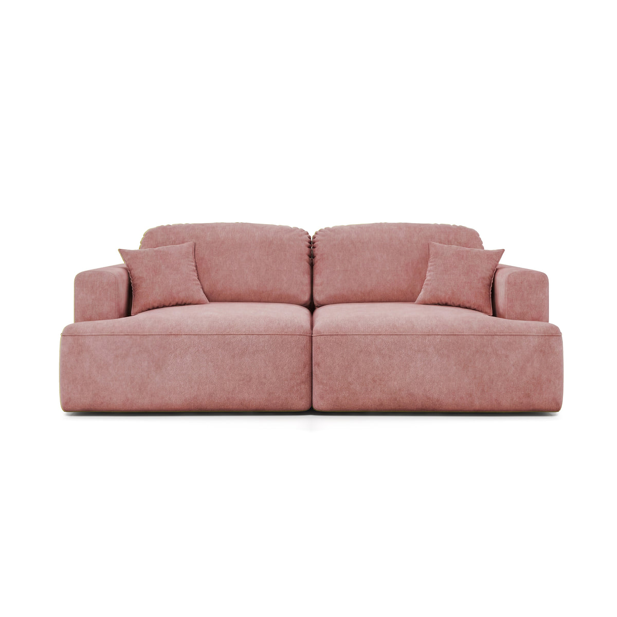 Senvali 241 cm sofa in Cinnamon Plum (CLOUD 63) – velour sofa for the living room, front view