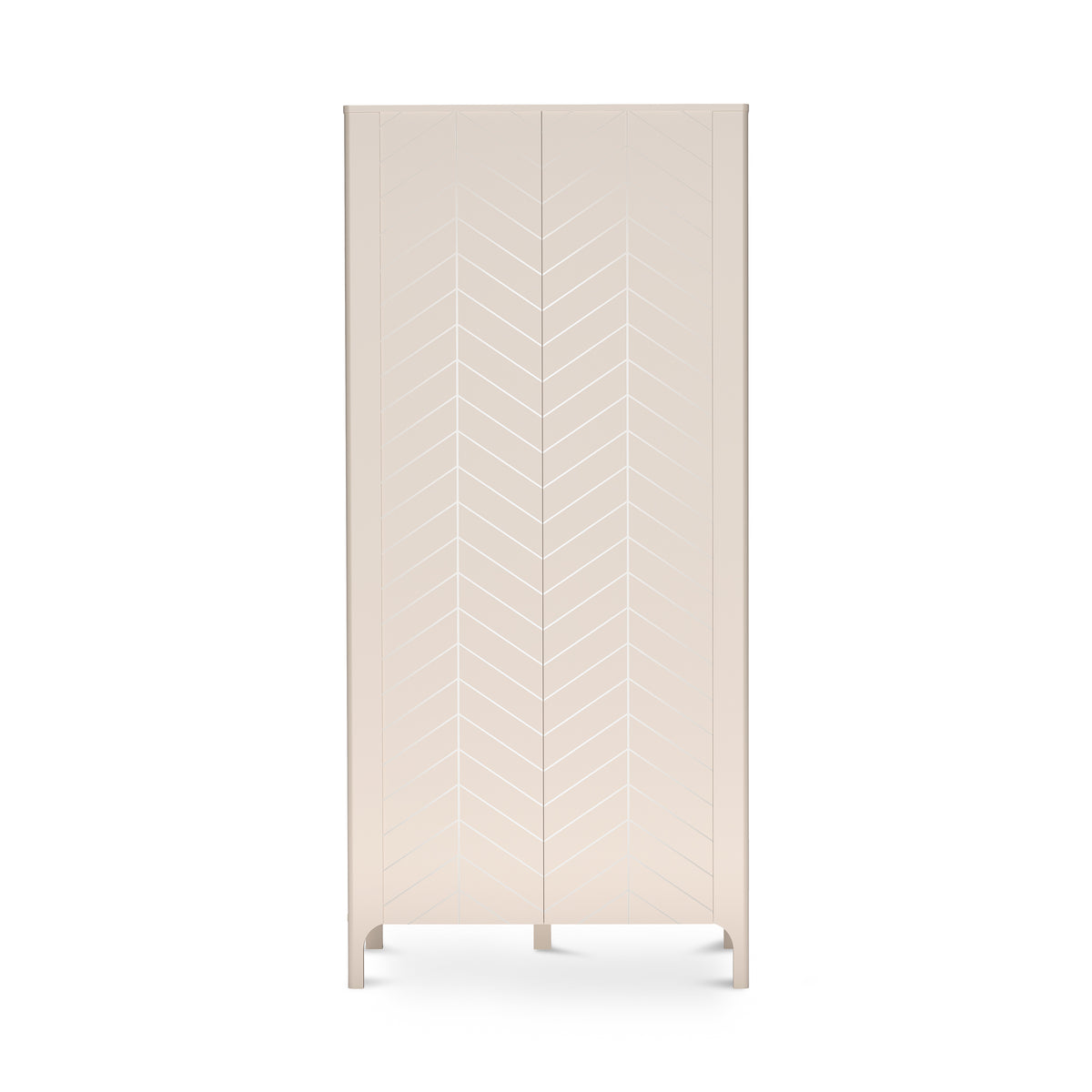 EKLIPSO wardrobe 90x197 with herringbone doors in a modern style, colour Cashmere – front view | Pillovely