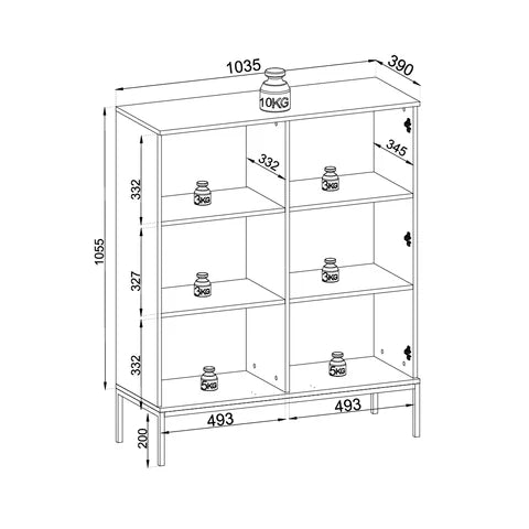 Komoda Lampy z drzwiami i szufladą 104x126 w stylu loft – zdjęcie 8