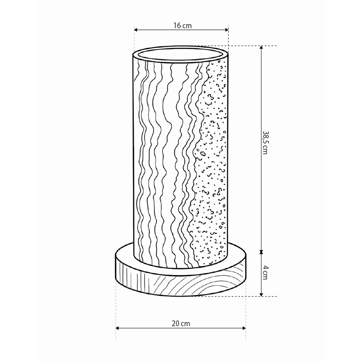 Petrona Onyx Table Lamp, Elegant Style – dimensions drawing