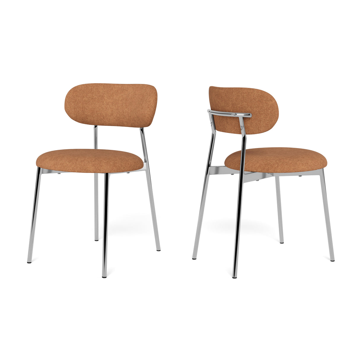 Set of two Dotto chairs with chrome legs in a modern retro style – main product image
