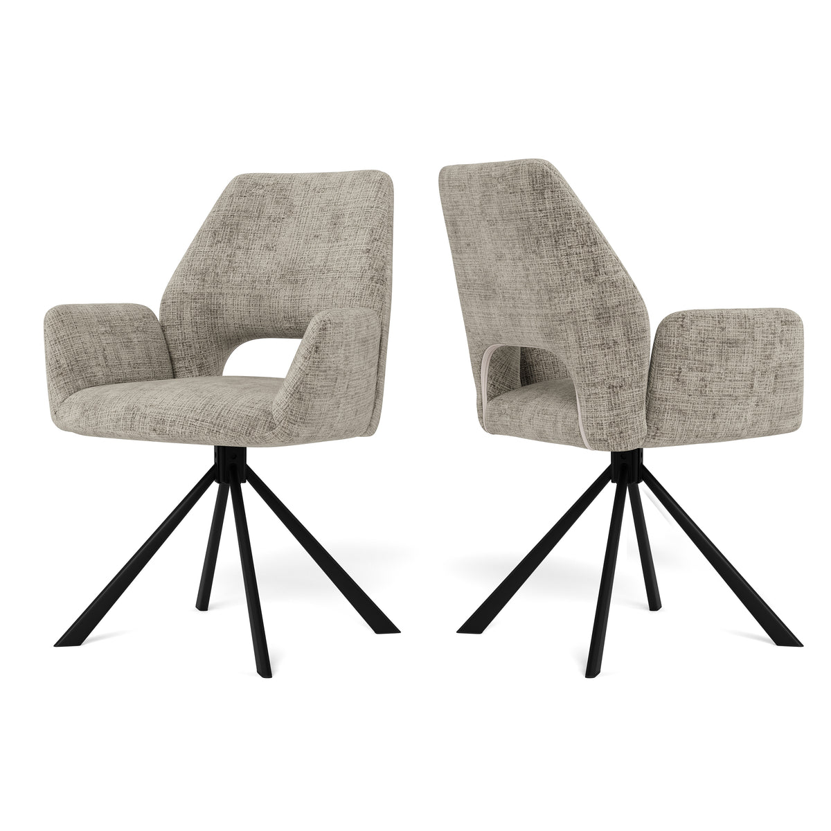 Fente Set of Two Swivel Chairs with Armrests, Modern Style – main photo | Pillovely