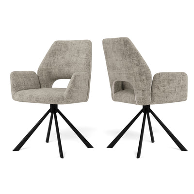 Fente Set of Two Swivel Chairs with Armrests, Modern Style – main photo | Pillovely