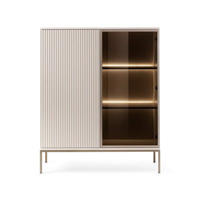 Komoda Lampy z drzwiami i szufladą 104x126 w stylu loft – widok z przodu