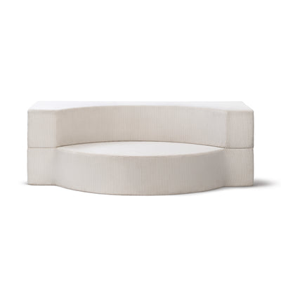 Sofa Lunaria piankowa modułowa 200 cm, kanapa z funkcją spania w stylu japandi – widok z przodu
