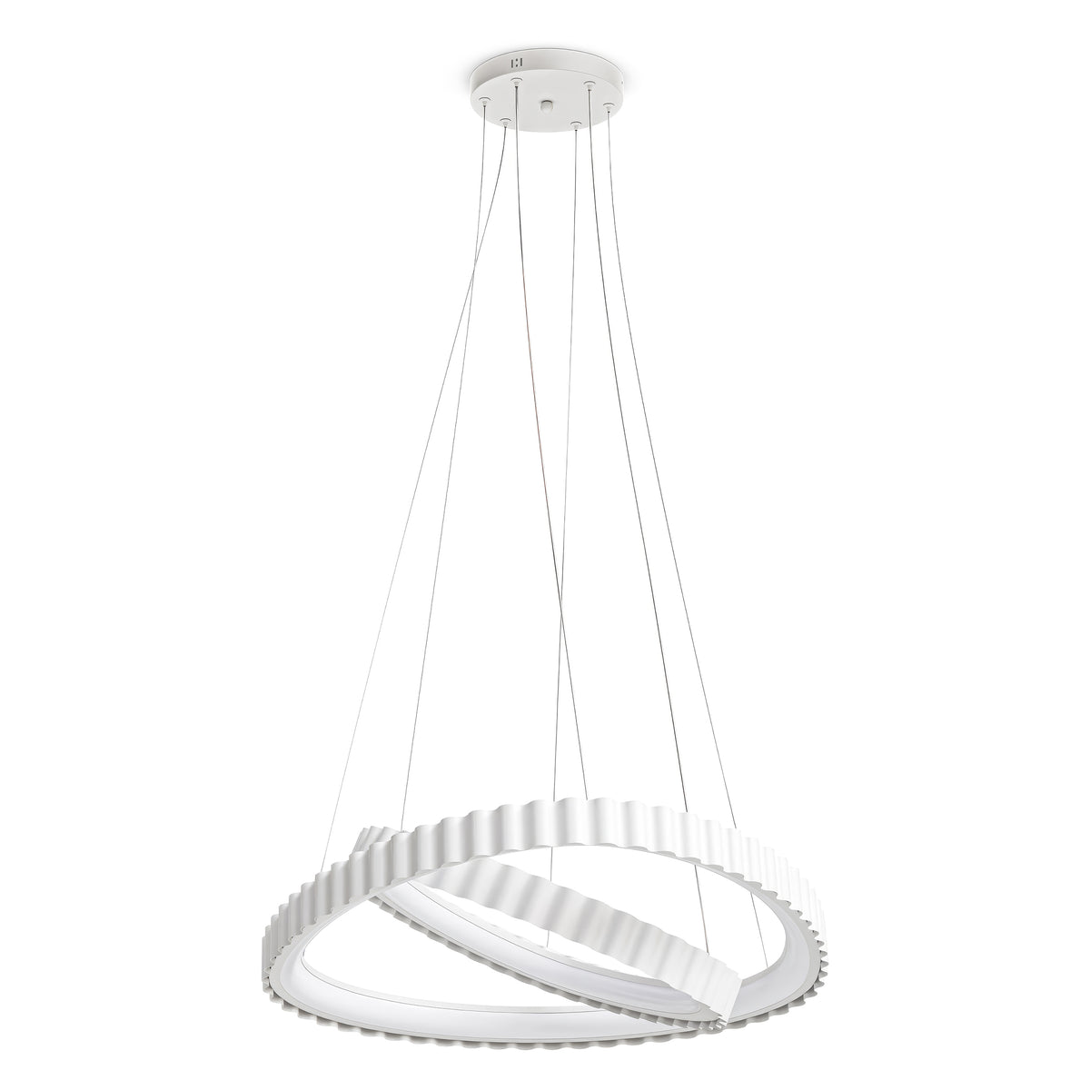 Lampa Rinoria wisząca LED z dekoracyjnymi pierścieniami w stylu nowoczesnym – zdjęcie główne | Pillovely