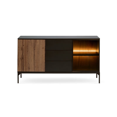 Komoda Lampy z szufladami i drzwiami 154x83 w stylu loft – widok z przodu