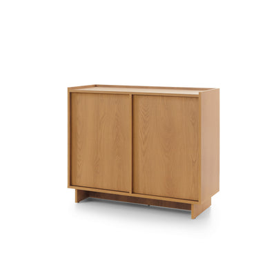 Komoda Kiyro 98x82 z półkami w stylu japandi – widok pod kątem | Pillovely