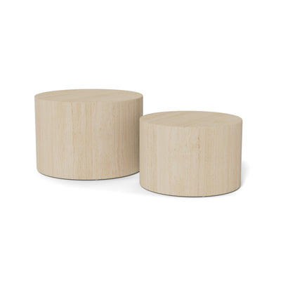Cilindro Set of 2 Round Coffee Tables, Modern Style – angled view