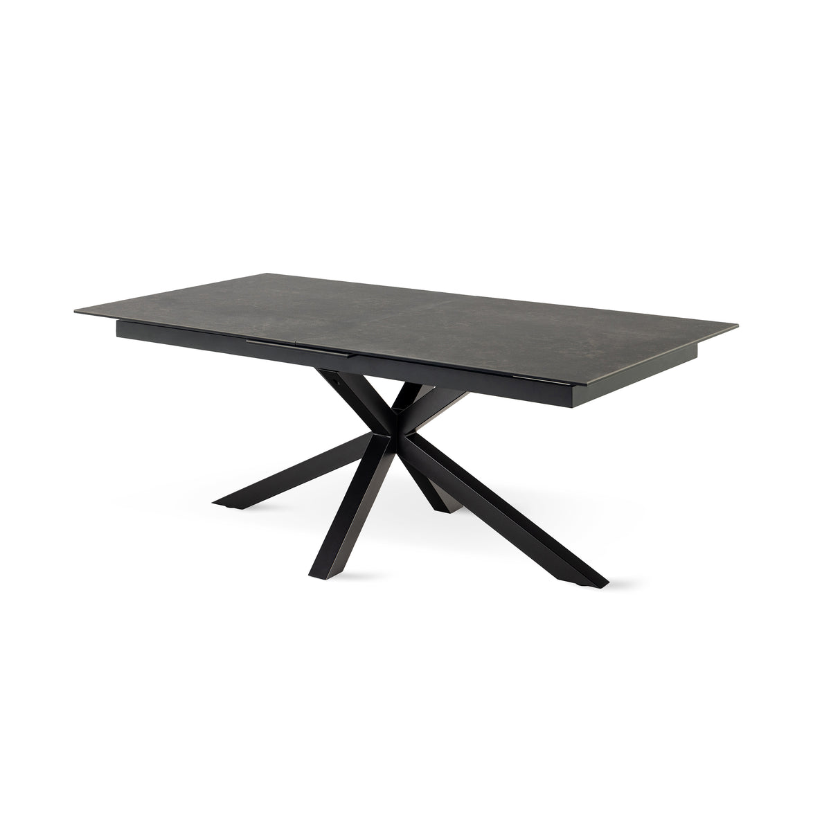 Lorrins Large Extendable Dining Table 200–240x76 cm, Modern Style – Dark Graphite