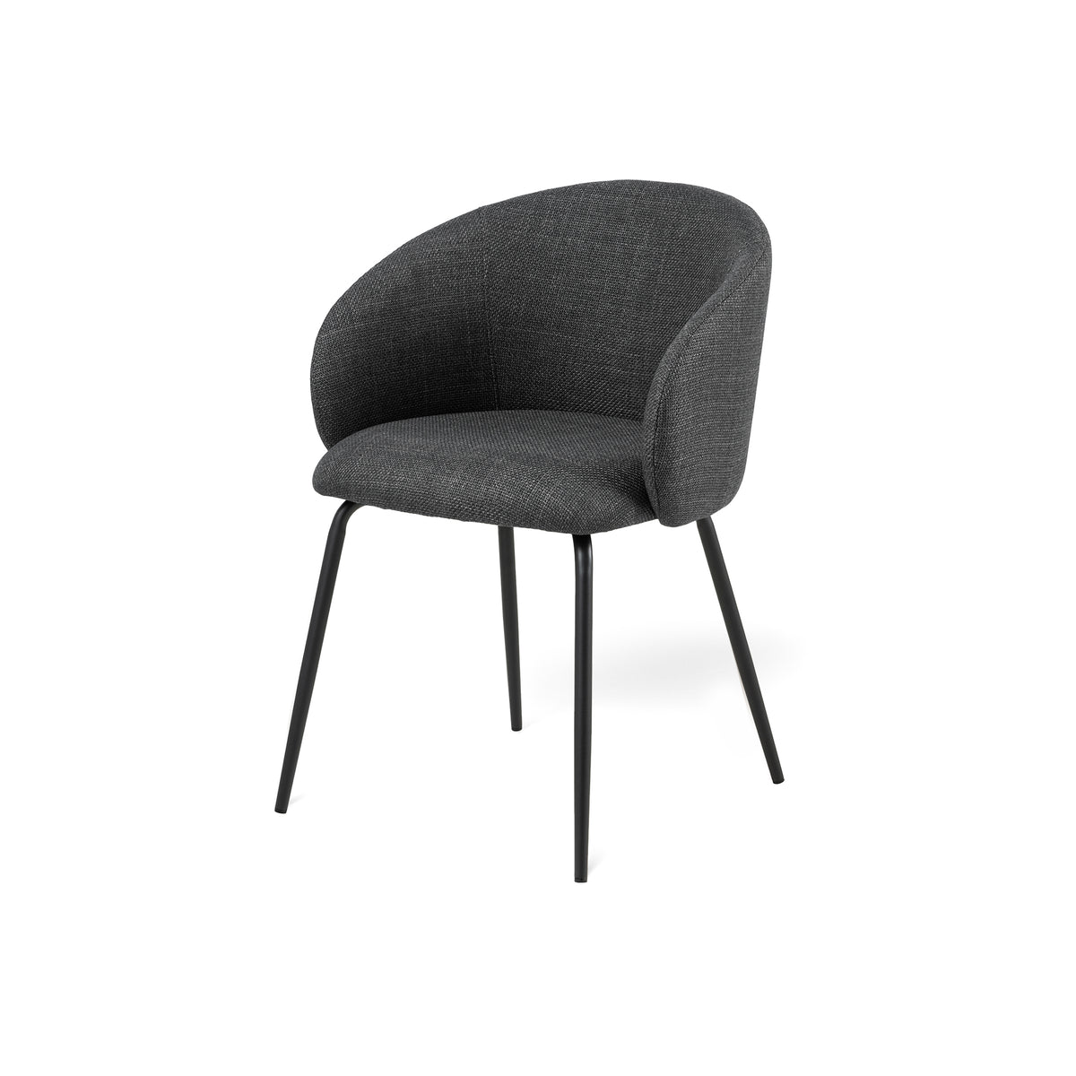 Delmo Set of Two Dining Chairs, Modern Style – Dark Grey