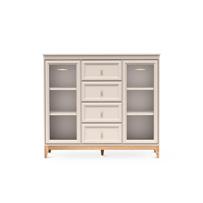 Witryna Serena 142x126 z przeszkleniem i szufladami w stylu modern classic – widok z przodu