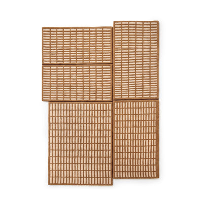 Shorin Rug with a Geometric Grid, Japandi Style – front view | Pillovely