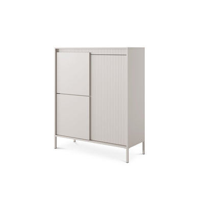 Komoda Senra 3-drzwiowa 104x123 w stylu japandi – widok pod kątem | Pillovely