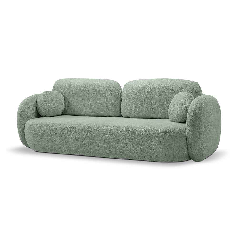 Sofa Olemo, kanapa z funkcją spania 142x200 w stylu nowoczesnym, tkanina Abriamo – widok pod kątem | Pillovely