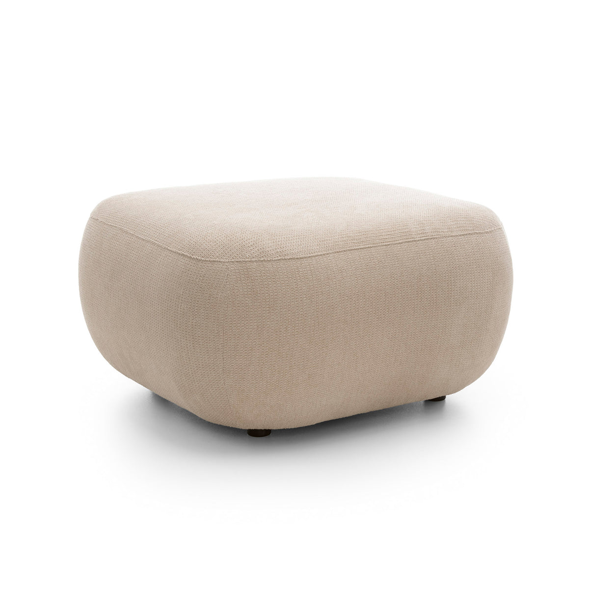 Pufa Olemo wypoczynkowa 75x39 cm z pianki PUR w stylu japandi, tkanina Aragon – widok pod kątem | Pillovely
