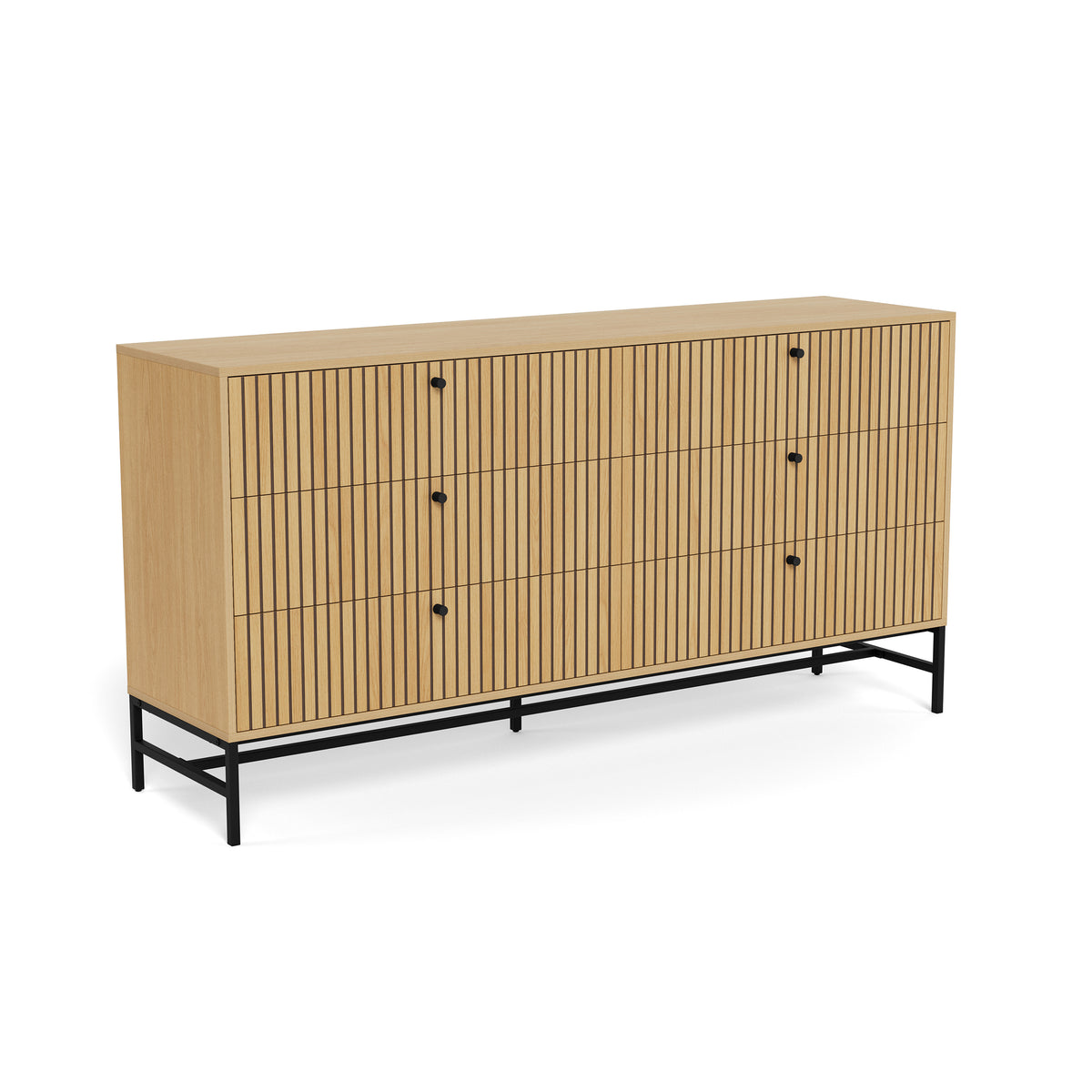 Bambouz Sideboard 158x81 with a Lamella Front, Modern Style – angled view | Pillovely